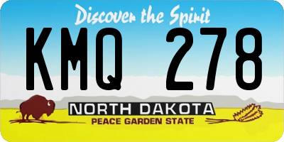 ND license plate KMQ278
