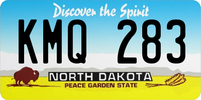 ND license plate KMQ283