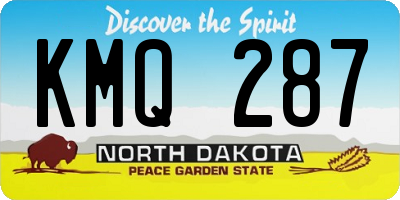ND license plate KMQ287