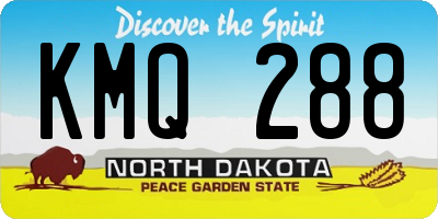 ND license plate KMQ288