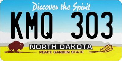 ND license plate KMQ303