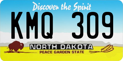 ND license plate KMQ309