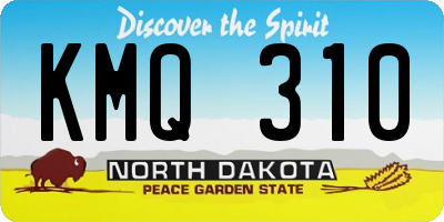 ND license plate KMQ310