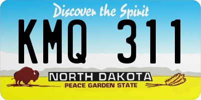 ND license plate KMQ311