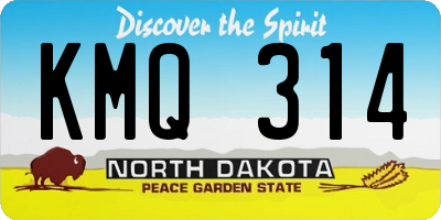 ND license plate KMQ314