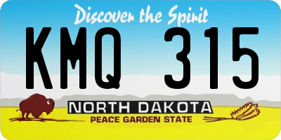 ND license plate KMQ315