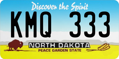 ND license plate KMQ333