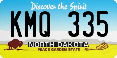 ND license plate KMQ335