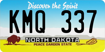 ND license plate KMQ337