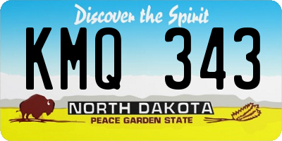 ND license plate KMQ343
