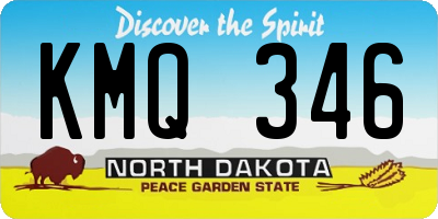 ND license plate KMQ346