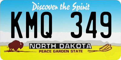 ND license plate KMQ349