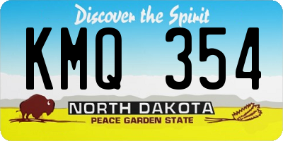 ND license plate KMQ354