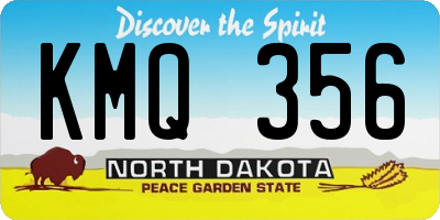ND license plate KMQ356
