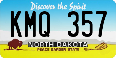 ND license plate KMQ357