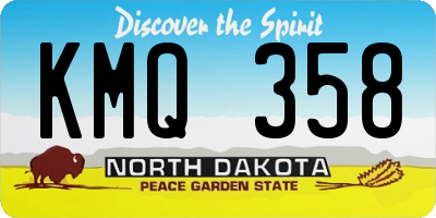 ND license plate KMQ358