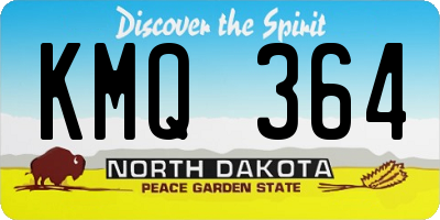 ND license plate KMQ364
