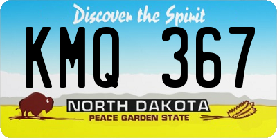 ND license plate KMQ367