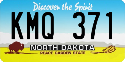 ND license plate KMQ371