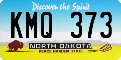 ND license plate KMQ373