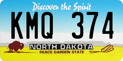 ND license plate KMQ374
