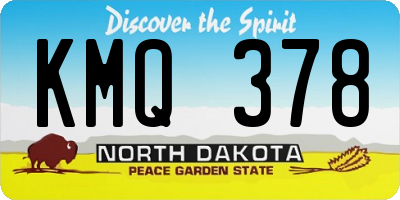 ND license plate KMQ378