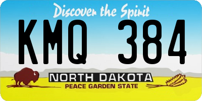 ND license plate KMQ384