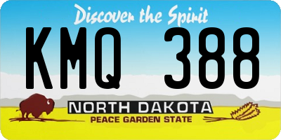 ND license plate KMQ388