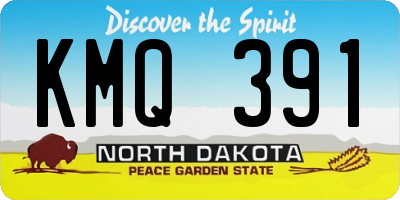 ND license plate KMQ391