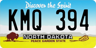 ND license plate KMQ394
