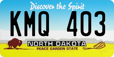 ND license plate KMQ403