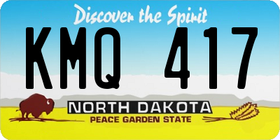 ND license plate KMQ417