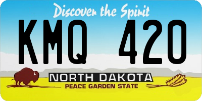 ND license plate KMQ420