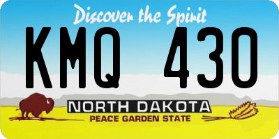 ND license plate KMQ430