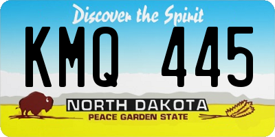 ND license plate KMQ445