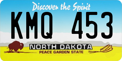 ND license plate KMQ453