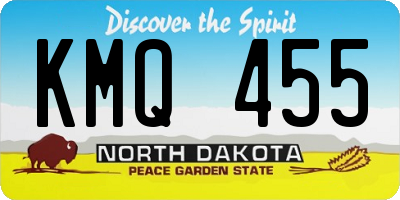 ND license plate KMQ455