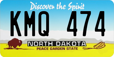 ND license plate KMQ474