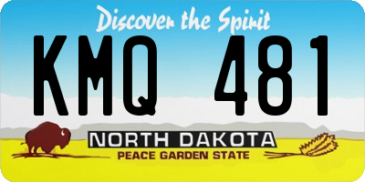 ND license plate KMQ481