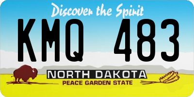 ND license plate KMQ483
