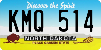 ND license plate KMQ514