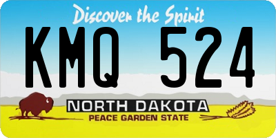ND license plate KMQ524