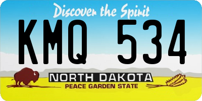 ND license plate KMQ534