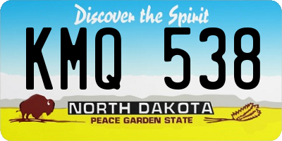 ND license plate KMQ538