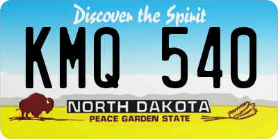 ND license plate KMQ540
