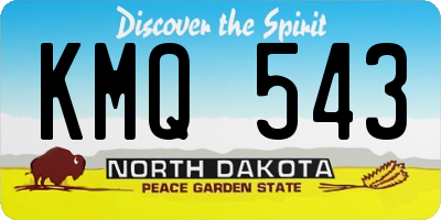 ND license plate KMQ543