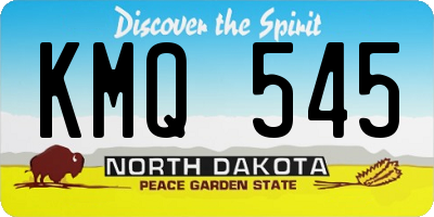 ND license plate KMQ545