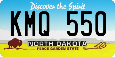 ND license plate KMQ550