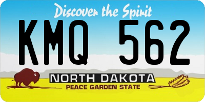 ND license plate KMQ562