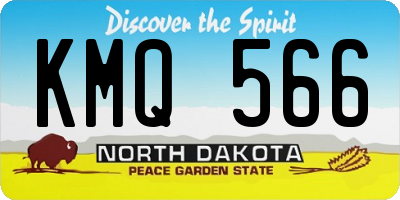 ND license plate KMQ566